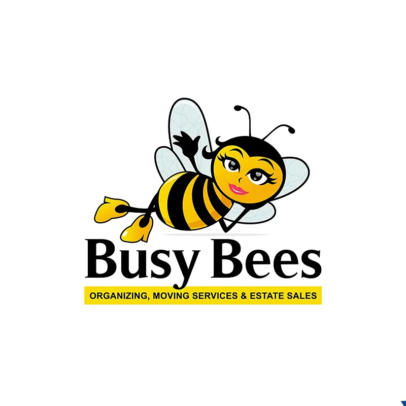 busy bees organizing moving estate sales logo